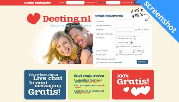 Deeting.nl screenshot