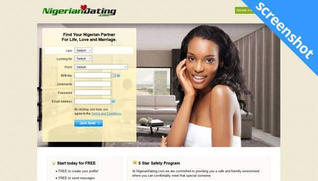 NigerianDating.com screenshot
