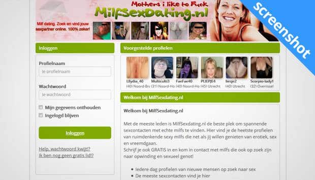Milfsexdating.nl screenshot