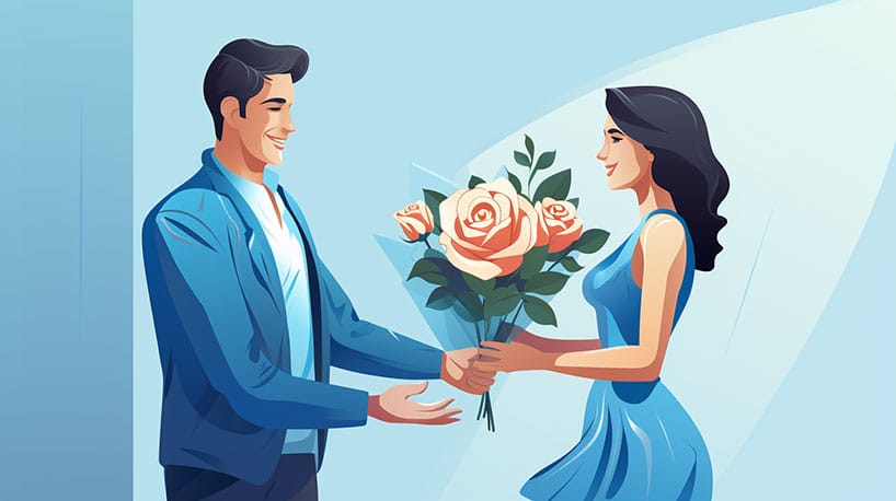 rozen geven vrouw