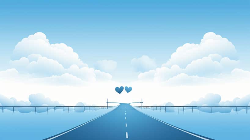  twee harten verbonden blijven door een brug