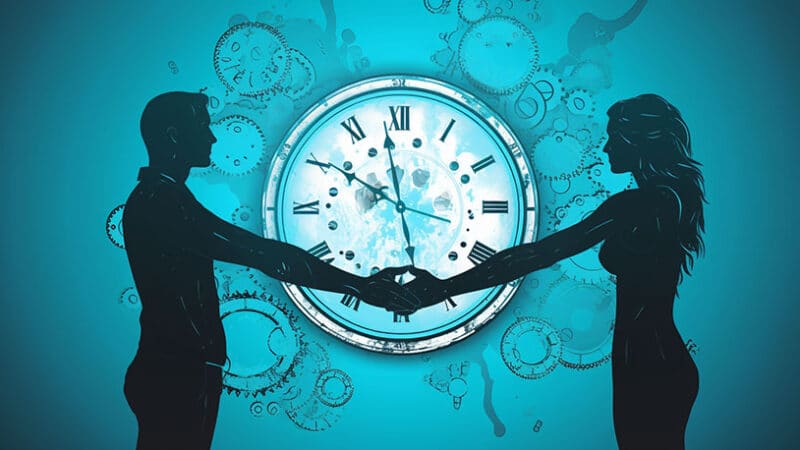klok met ideale tijd tussen relaties