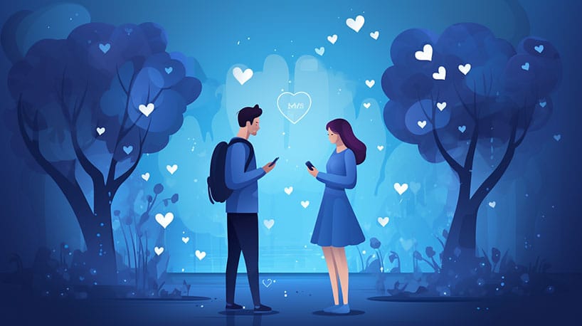 Verkenning van digitale romantiek, gemak in online verbindingen.