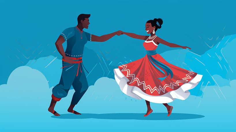 een stel dat geniet van een traditionele Kaapverdiaanse dans