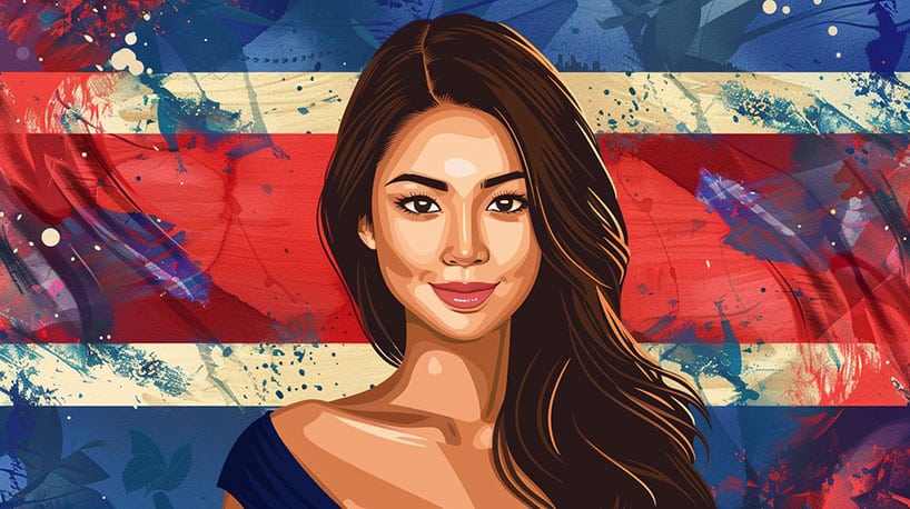 mooie filipijnse vrouw voor een filipijnse vlag
