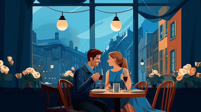 Een gezellige date in een restaurant in het stadscentrum van Apeldoorn