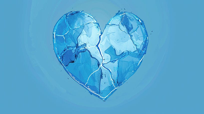 Illustratie van een hart met een barst.