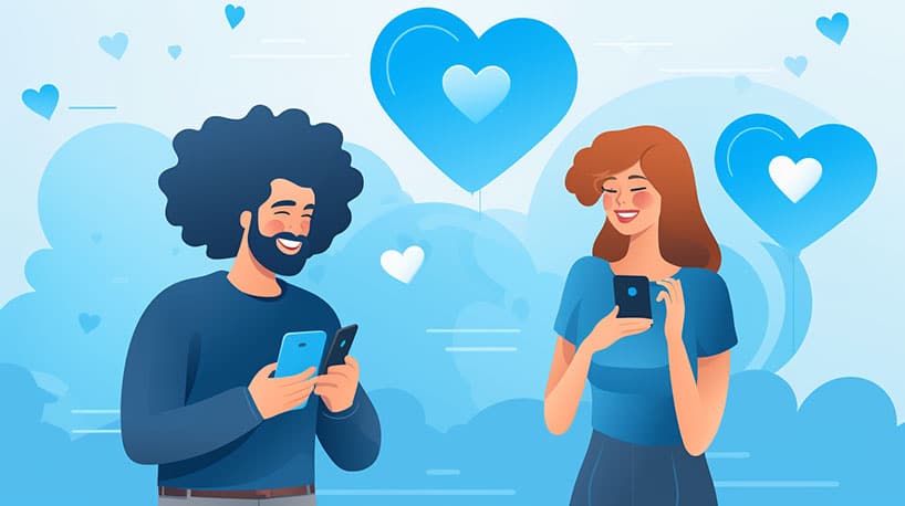 Illustratie van respectvolle gesprekken op een dating app