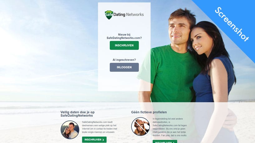 safe dating networks homepage screenshot
