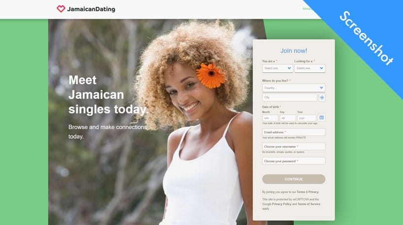JamaicanDating.com homepage screenshot
